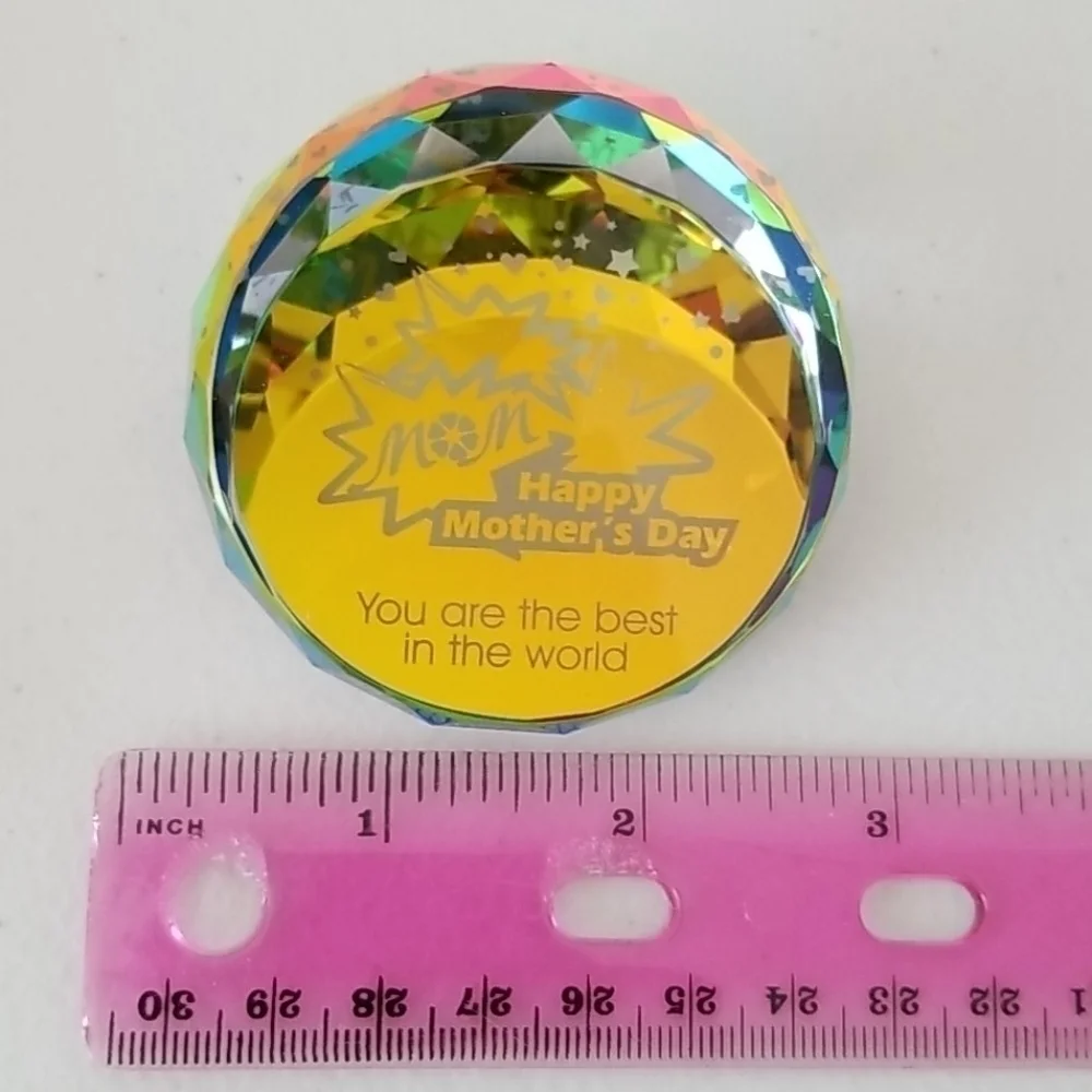Crystal Paperweight with Mother's day message